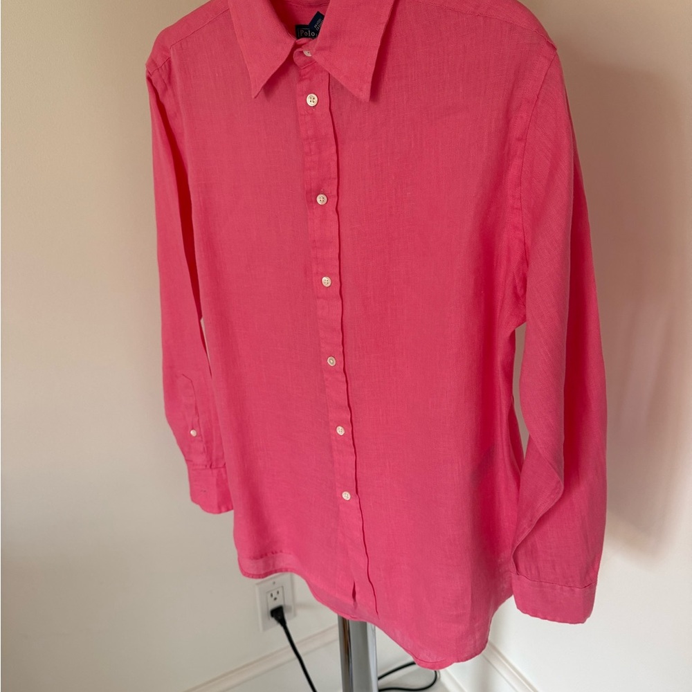 Ralph Lauren Women's Pink Linen Blouse
